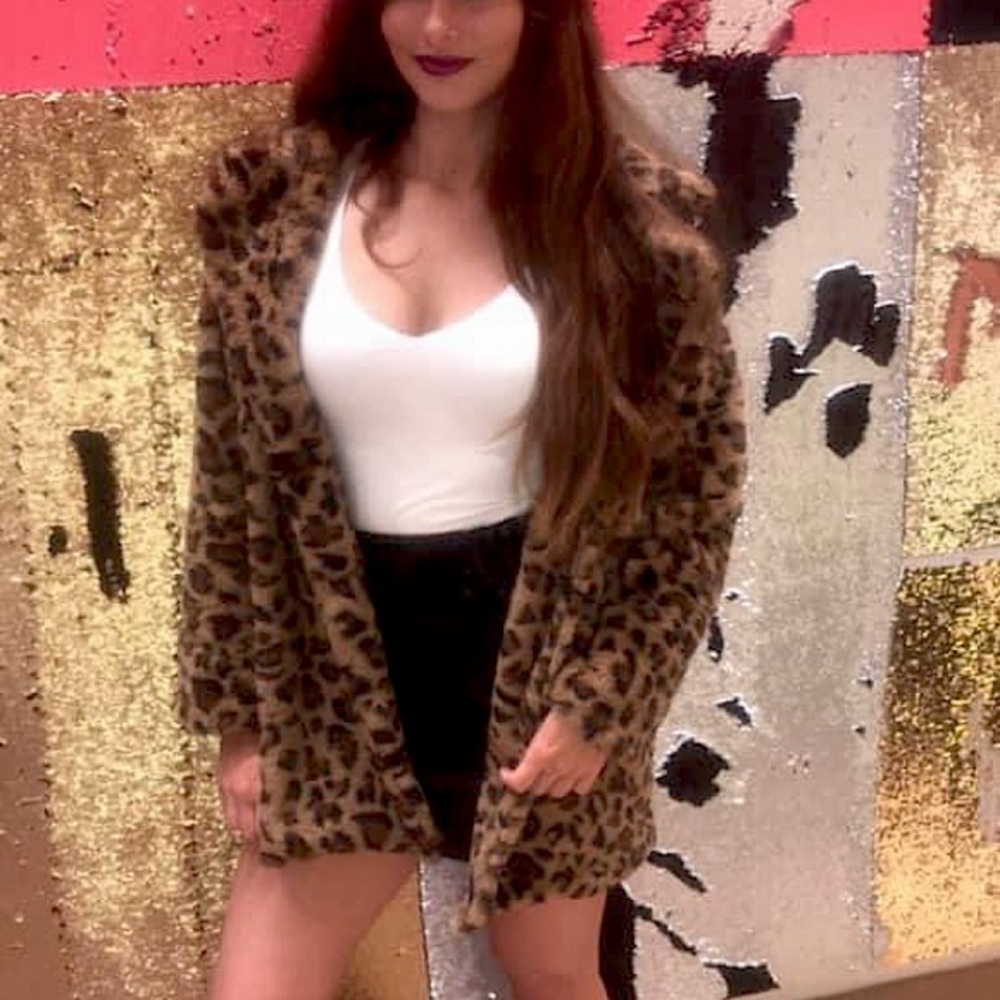 Faux fur cheetah print jacket